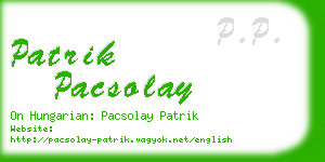 patrik pacsolay business card